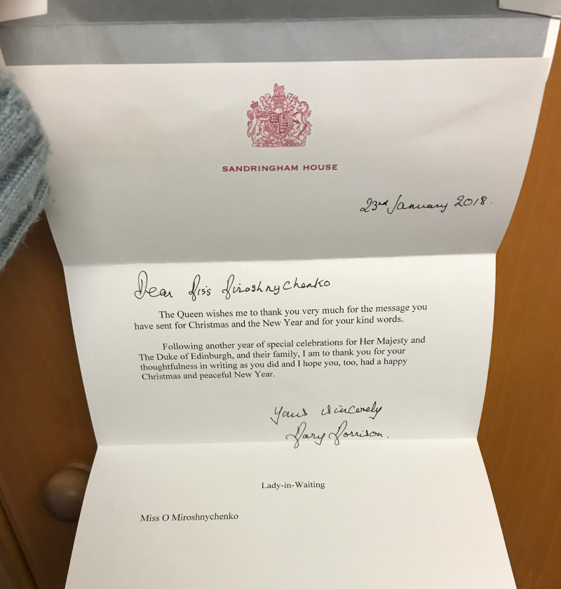 A letter from the Queen